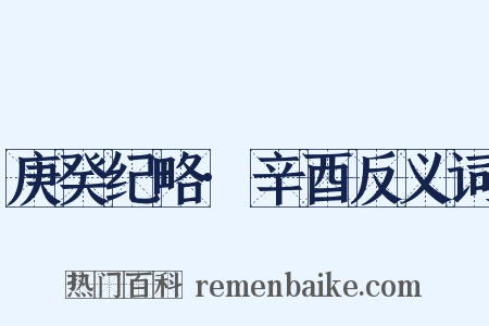 庚癸纪略·辛酉反义词是什么意思的图片